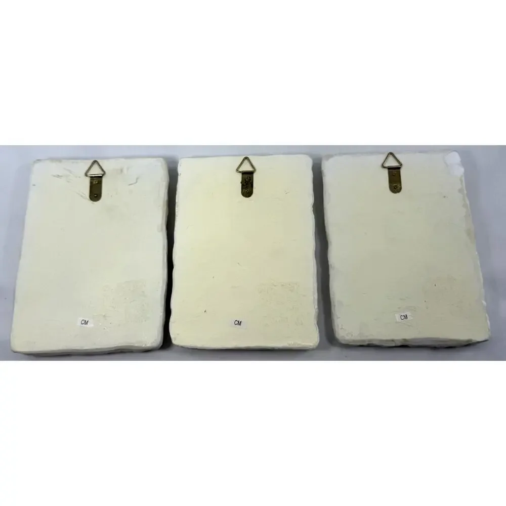 Avon Decorative Hummingbird Wall Plaques Set of‎ 3 Vintage 5x7 Floral Relief